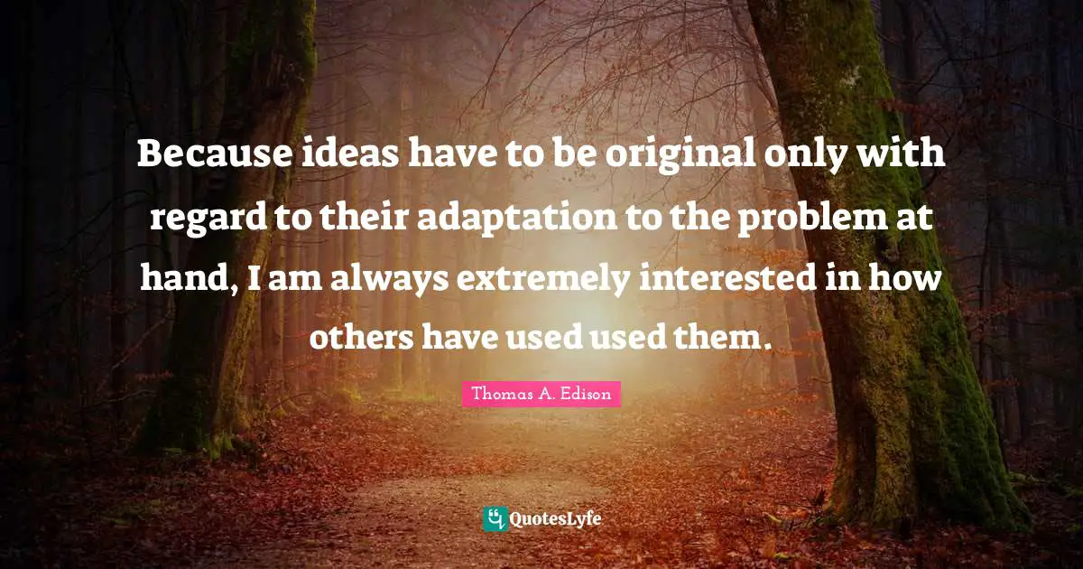 Because ideas have to be original only with regard to their adaptation to the problem at hand, I am always extremely interested in how others have used used them.