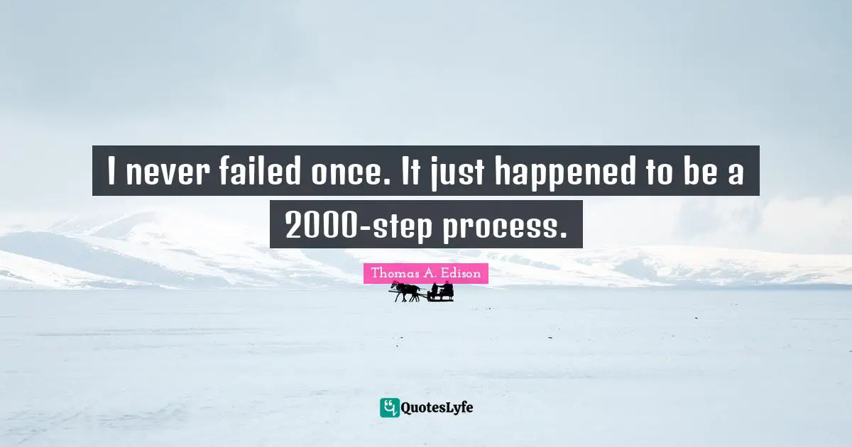 I never failed once. It just happened to be a 2000-step process.