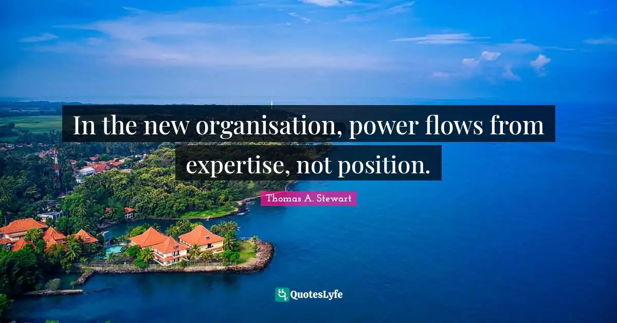 In the new organisation, power flows from expertise, not position.