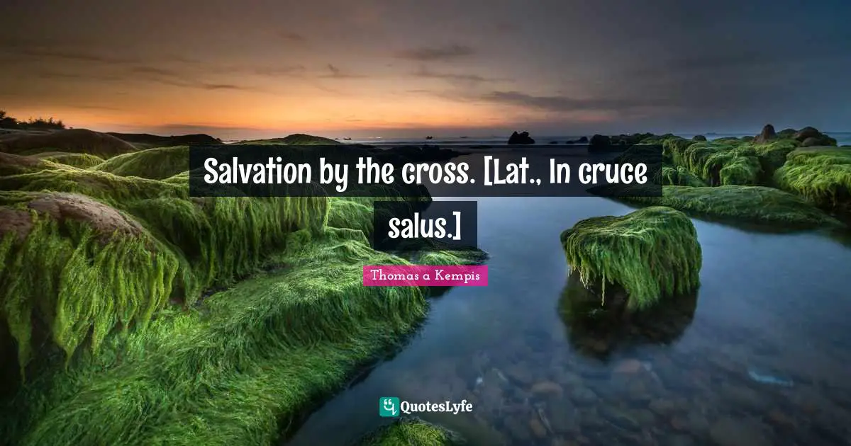Salvation by the cross. [Lat., In cruce salus.]