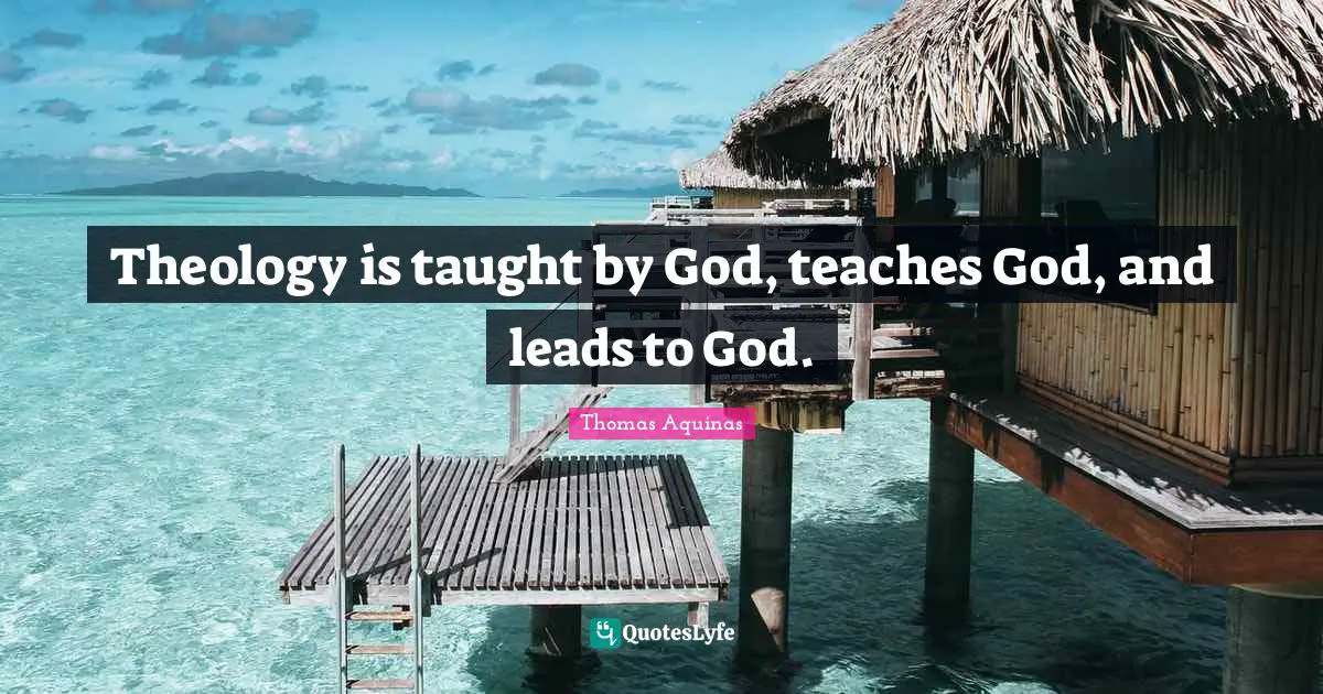 Theology is taught by God, teaches God, and leads to God.