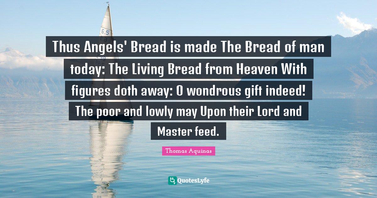 Thus Angels' Bread is made The Bread of man today The Living Bread fr