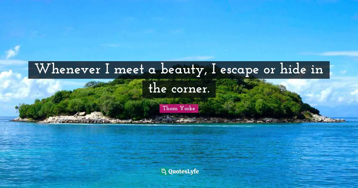 Whenever I meet a beauty, I escape or hide in the corner.