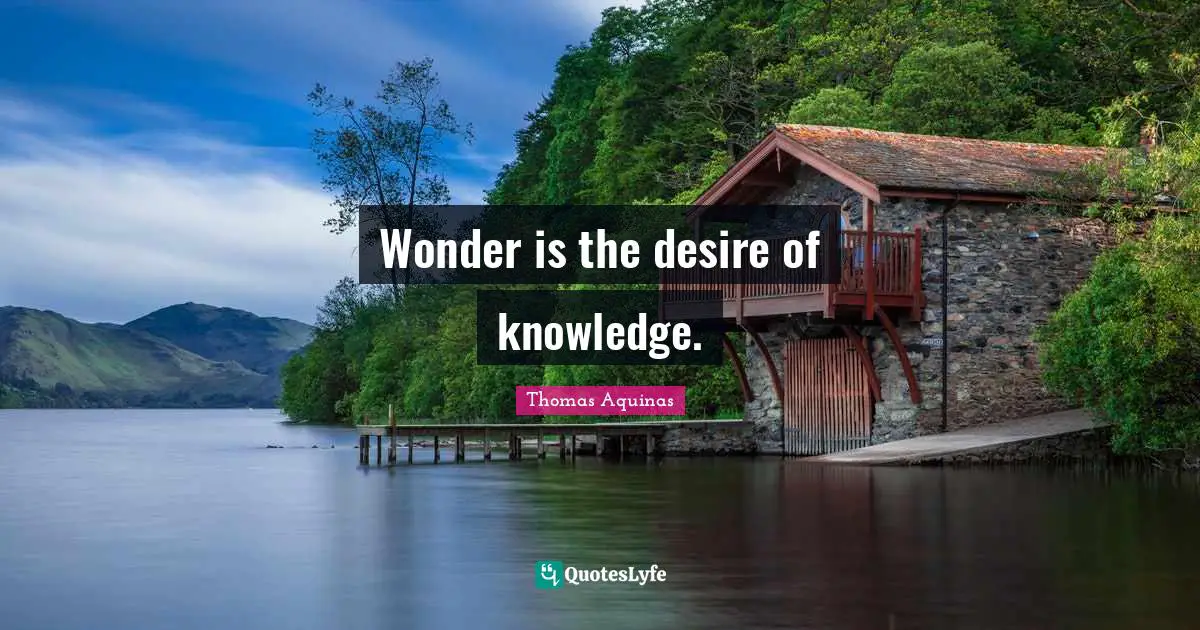 Wonder is the desire of knowledge.