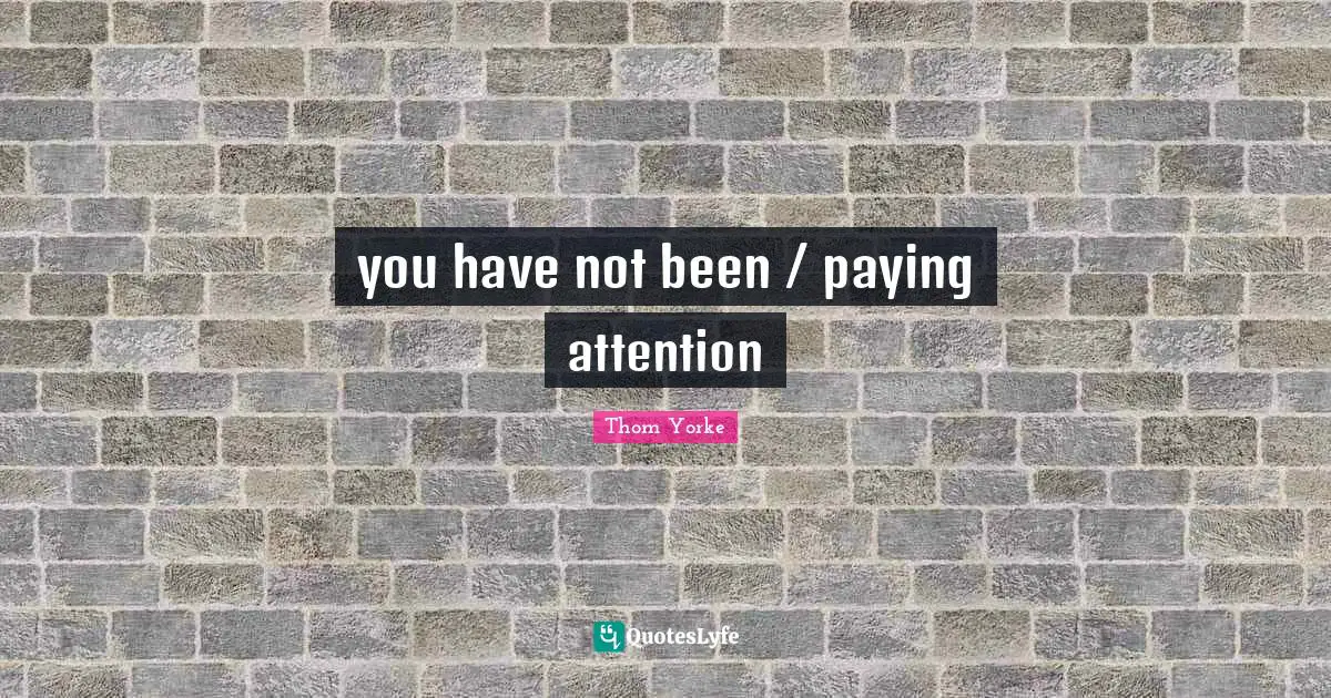 you have not been / paying attention