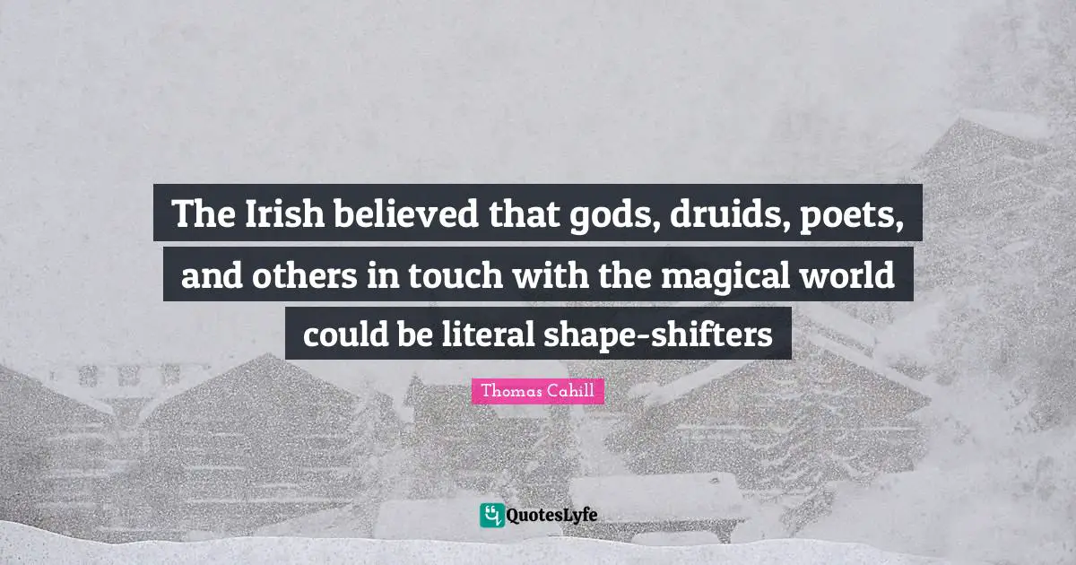 The Irish believed that gods, druids, poets, and others in touch with the magical world could be literal shape-shifters