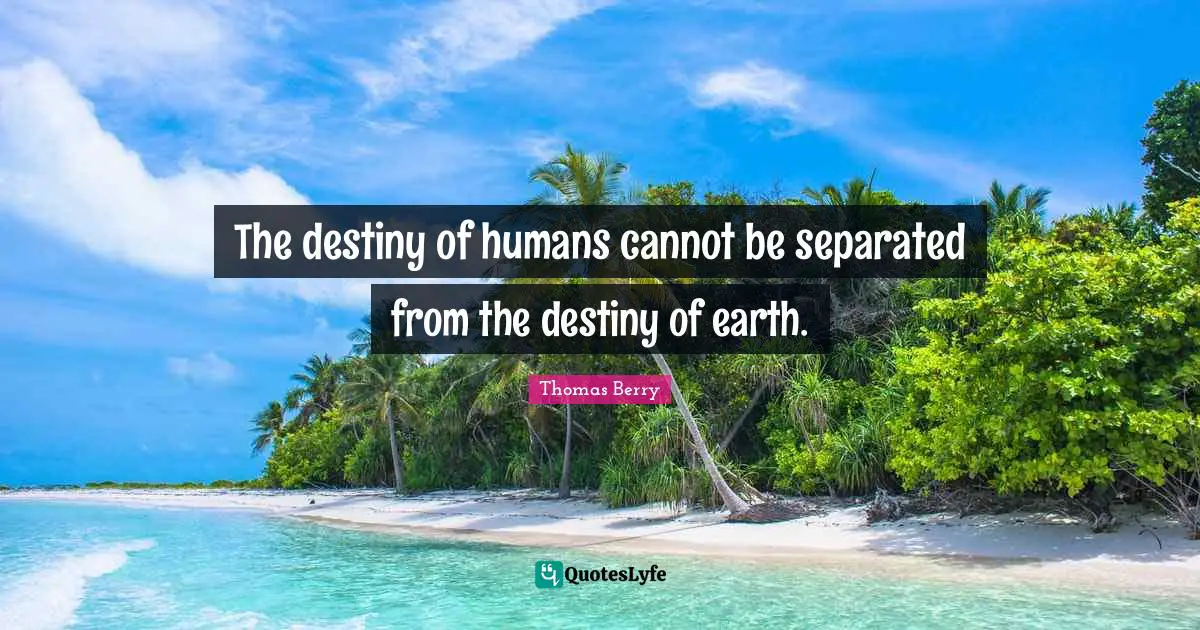 The destiny of humans cannot be separated from the destiny of earth.