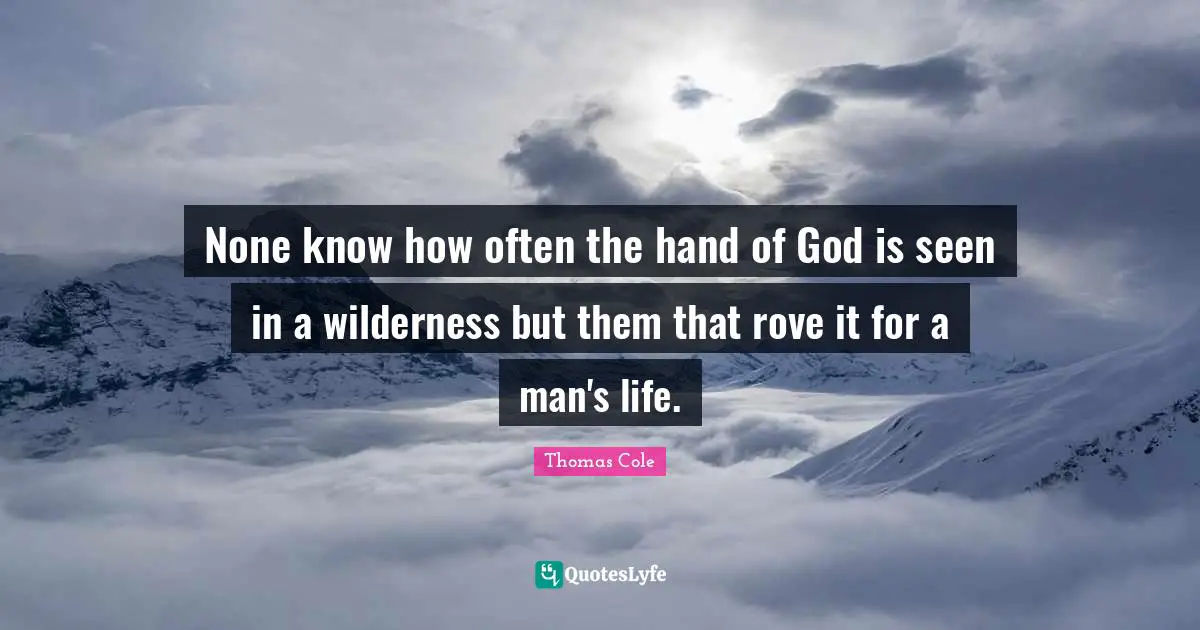 Wilderness Quotes: "None know how often the hand of God is seen in a wilderness but them that rove it for a man's life."