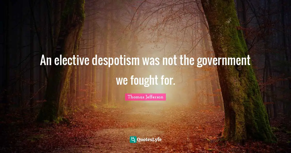 An elective despotism was not the government we fought for.