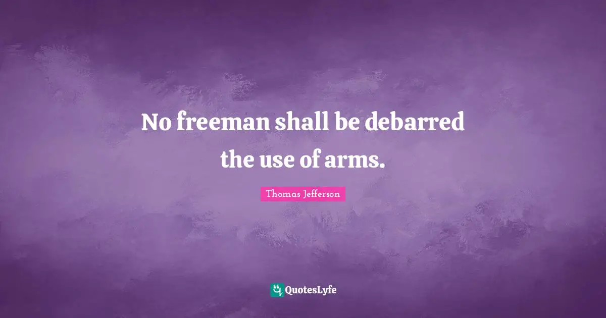 No freeman shall be debarred the use of arms.