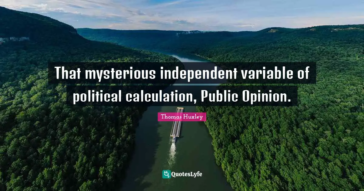 That mysterious independent variable of political calculation, Public Opinion.
