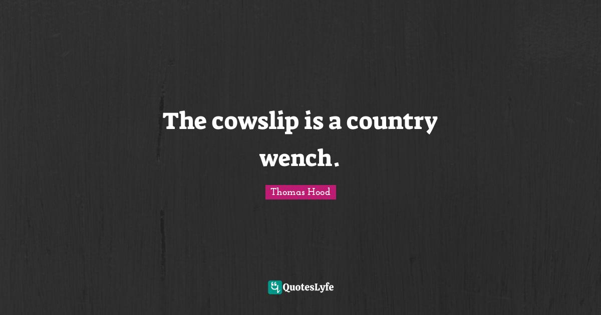 The cowslip is a country wench.