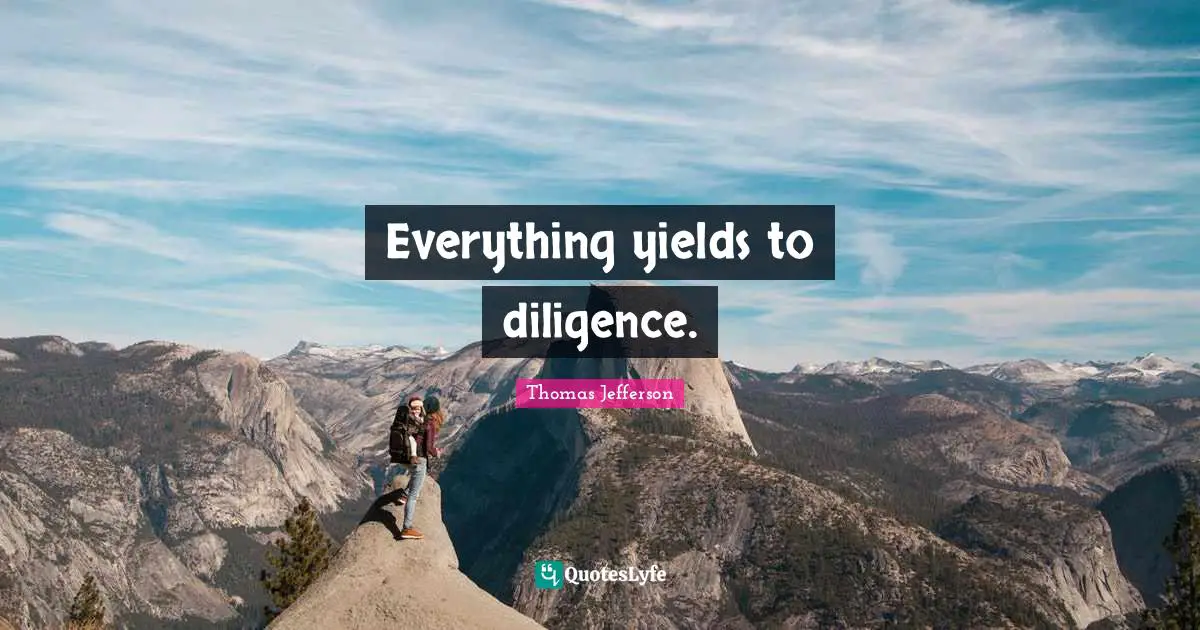 Everything yields to diligence.