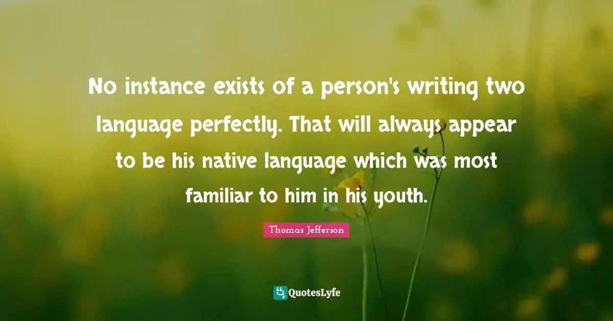 No instance exists of a person's writing two language perfectly. That will always appear to be his native language which was most familiar to him in his youth.