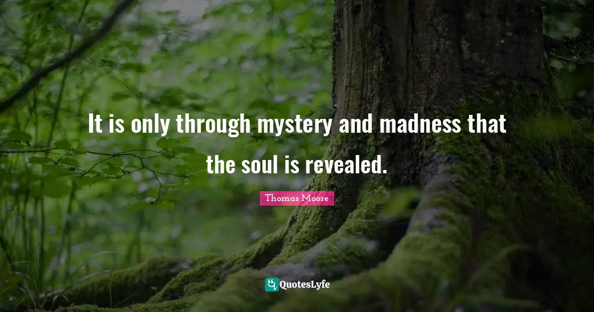 It is only through mystery and madness that the soul is revealed.