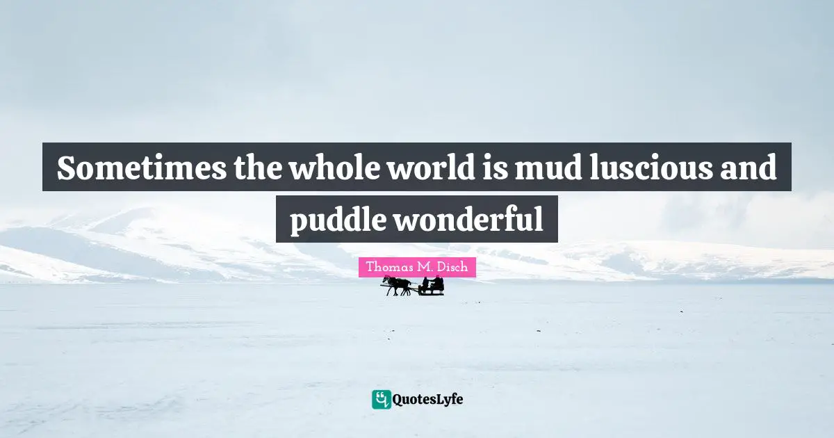 Sometimes the whole world is mud luscious and puddle wonderful