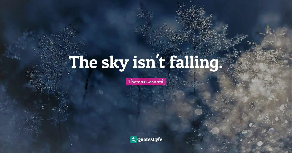 The sky isn't falling.