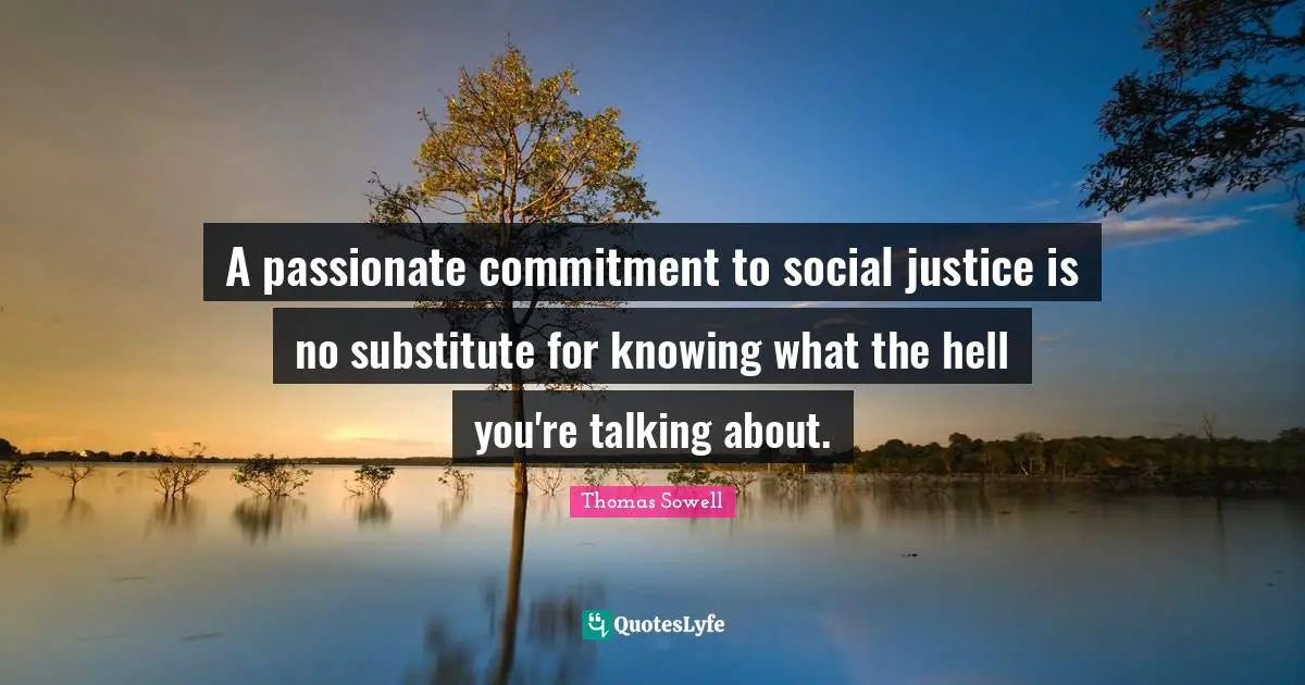 Social Justice Quotes: "A passionate commitment to social justice is no substitute for knowing what the hell you're talking about."