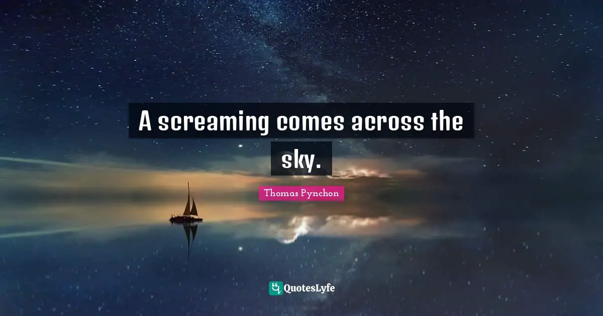 A screaming comes across the sky.