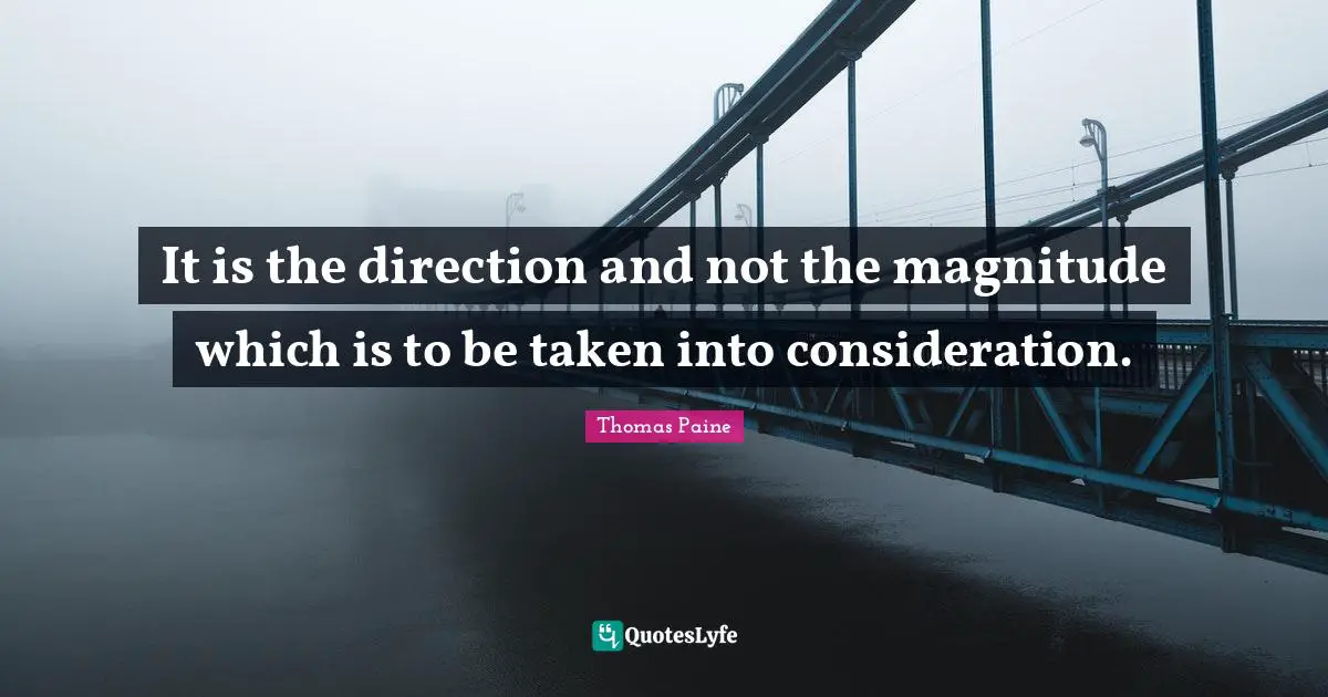 It is the direction and not the magnitude which is to be taken into consideration.