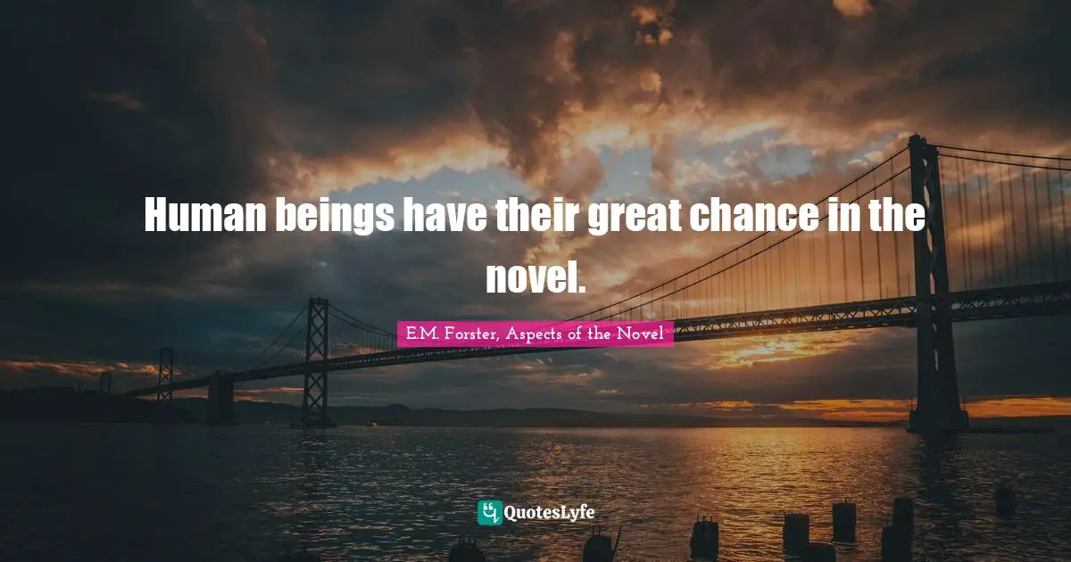 Human beings have their great chance in the novel.