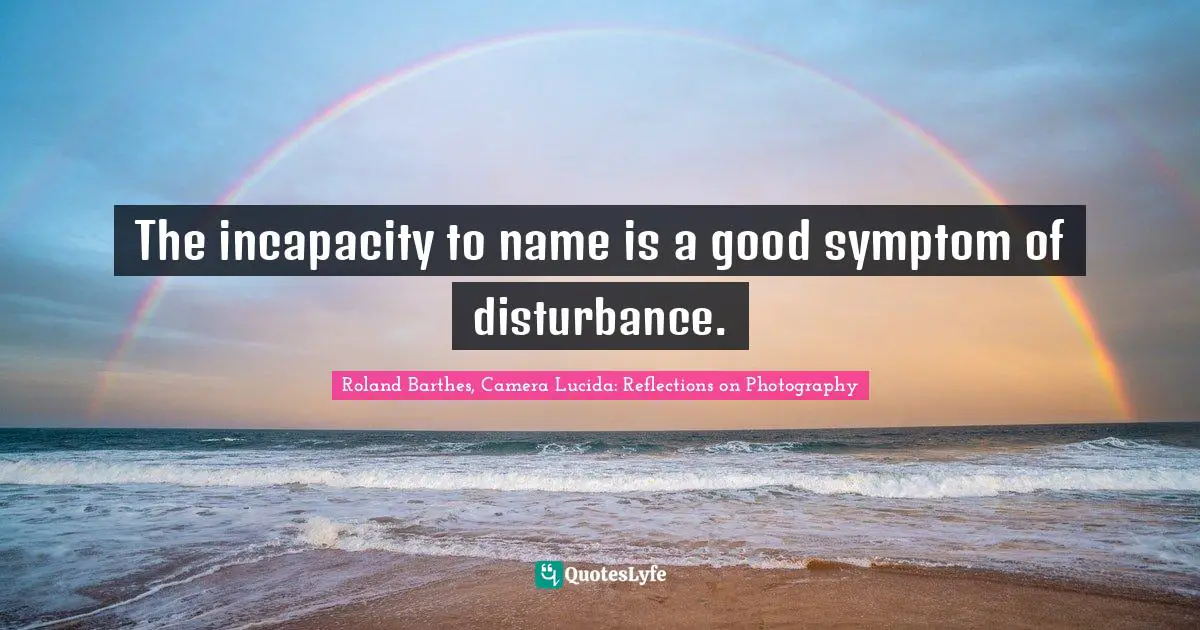 The incapacity to name is a good symptom of disturbance.
