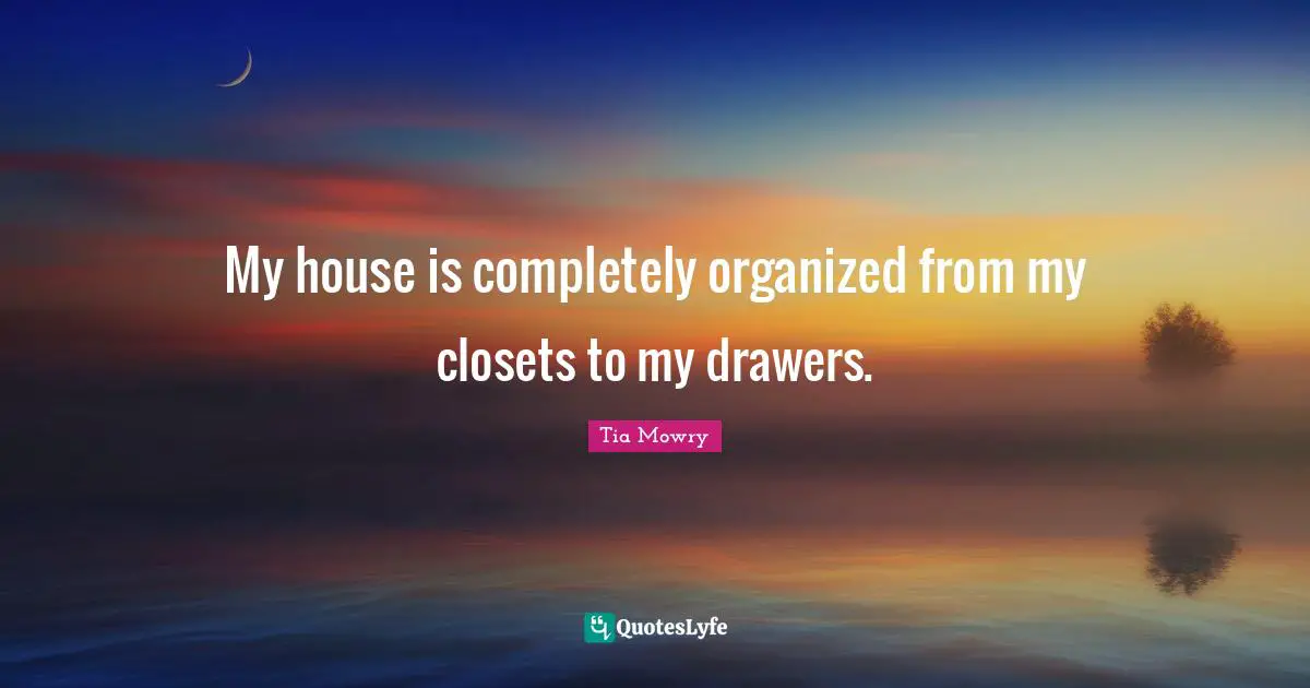 Closets Quotes: "My house is completely organized from my closets to my drawers."