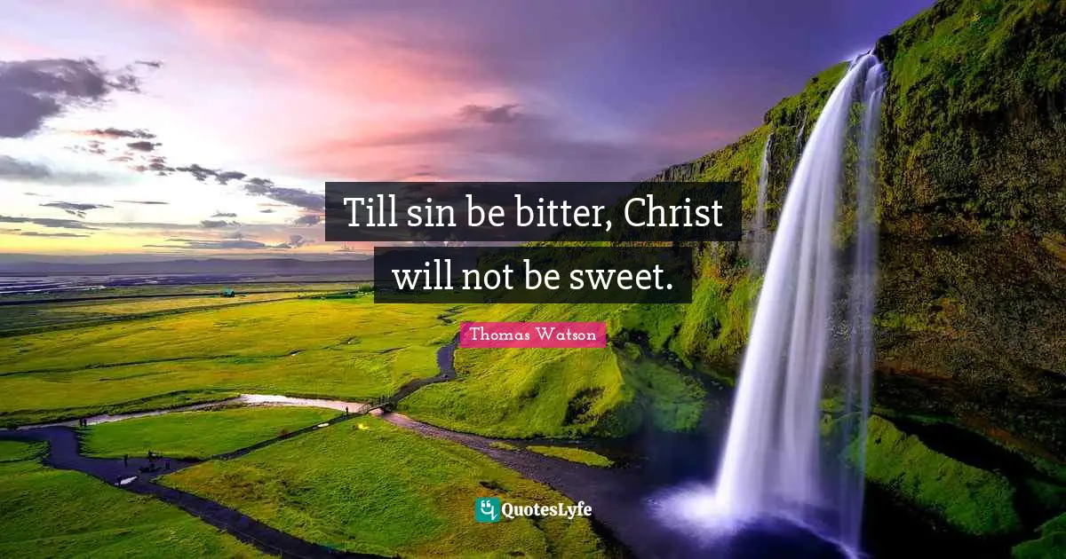Till sin be bitter, Christ will not be sweet.