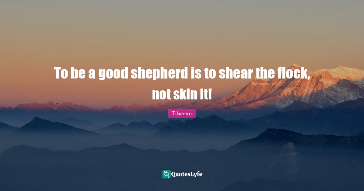 Shepherd Quotes: "To be a good shepherd is to shear the flock, not skin it!"