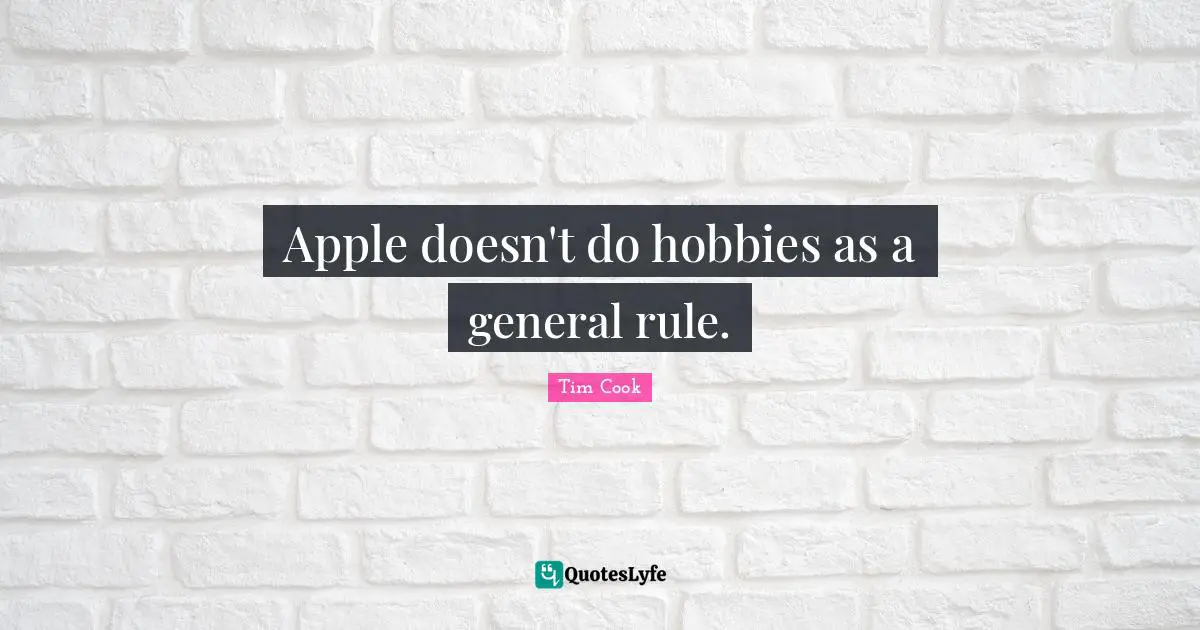 Apple doesn't do hobbies as a general rule.