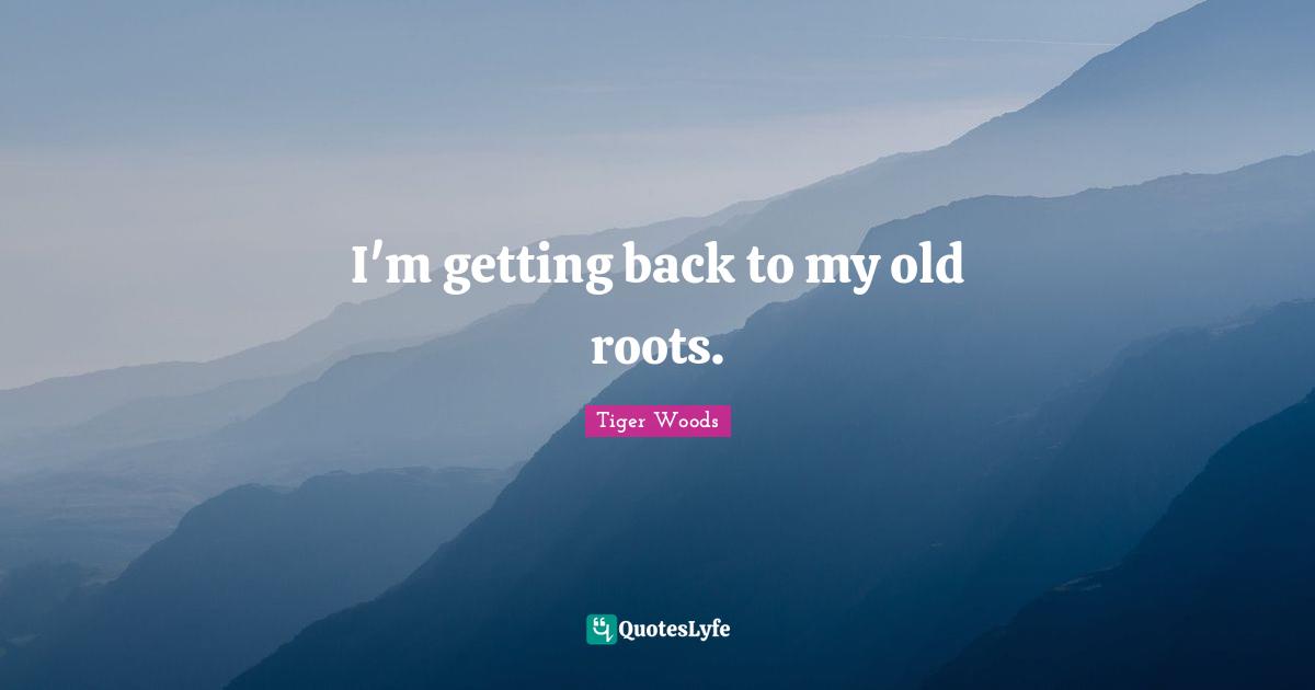 I'm getting back to my old roots.