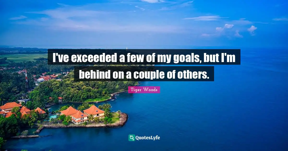 I've exceeded a few of my goals, but I'm behind on a couple of others.