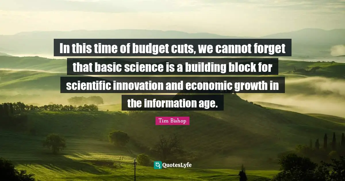 In this time of budget cuts, we cannot forget that basic science is a building block for scientific innovation and economic growth in the information age.