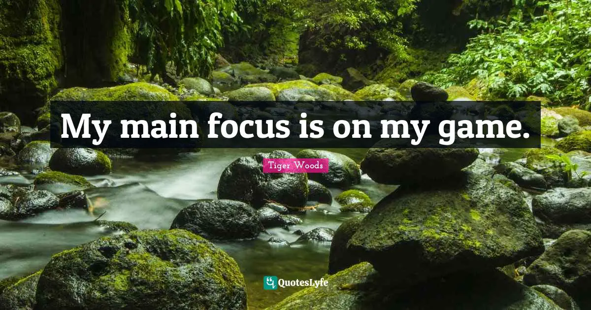 My main focus is on my game.