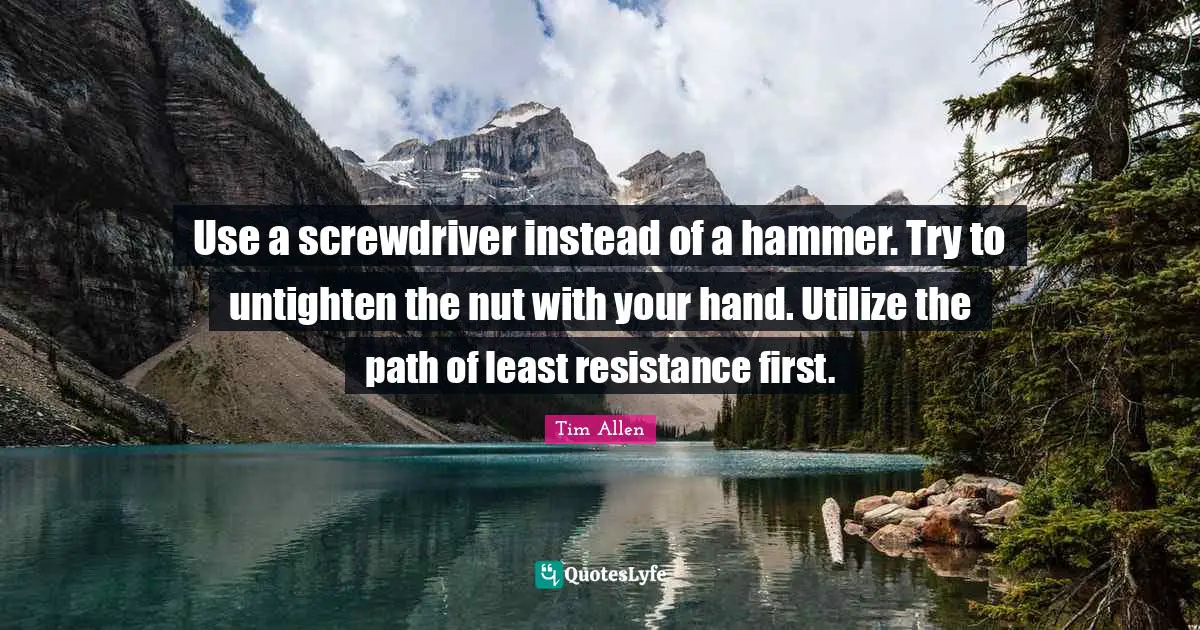 Use a screwdriver instead of a hammer. Try to untighten the nut with your hand. Utilize the path of least resistance first.