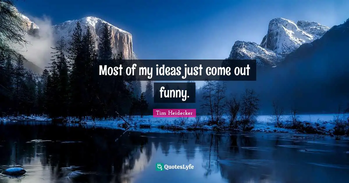 Most of my ideas just come out funny.