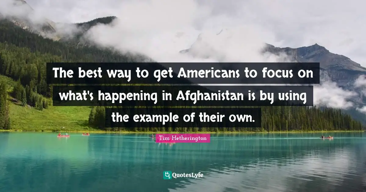 The best way to get Americans to focus on what's happening in Afghanistan is by using the example of their own.