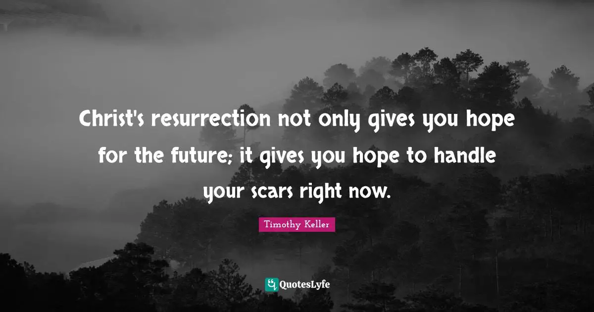 Christ's resurrection not only gives you hope for the future; it gives you hope to handle your scars right now.