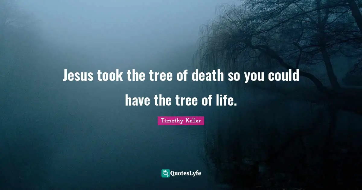 Jesus took the tree of death so you could have the tree of life.
