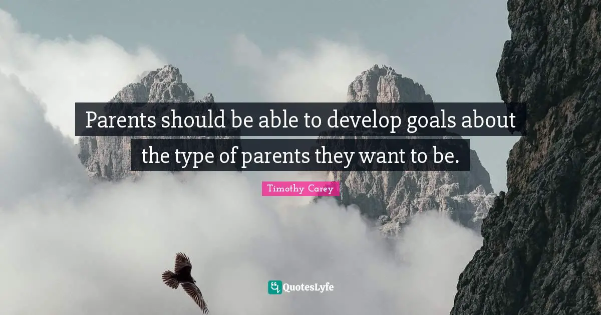 Parents should be able to develop goals about the type of parents they want to be.