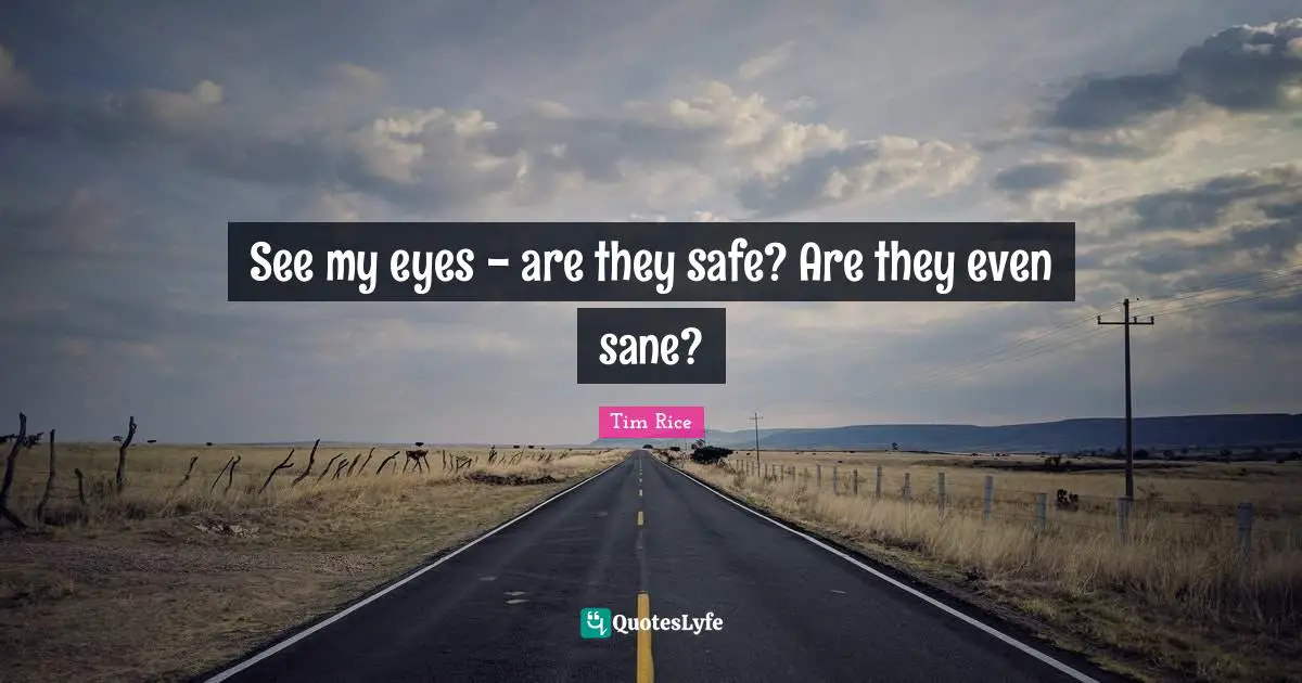 See my eyes - are they safe? Are they even sane?