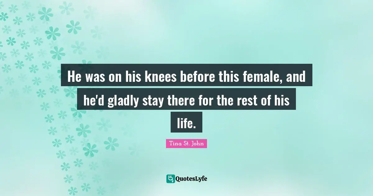 He was on his knees before this female, and he'd gladly stay there for the rest of his life.