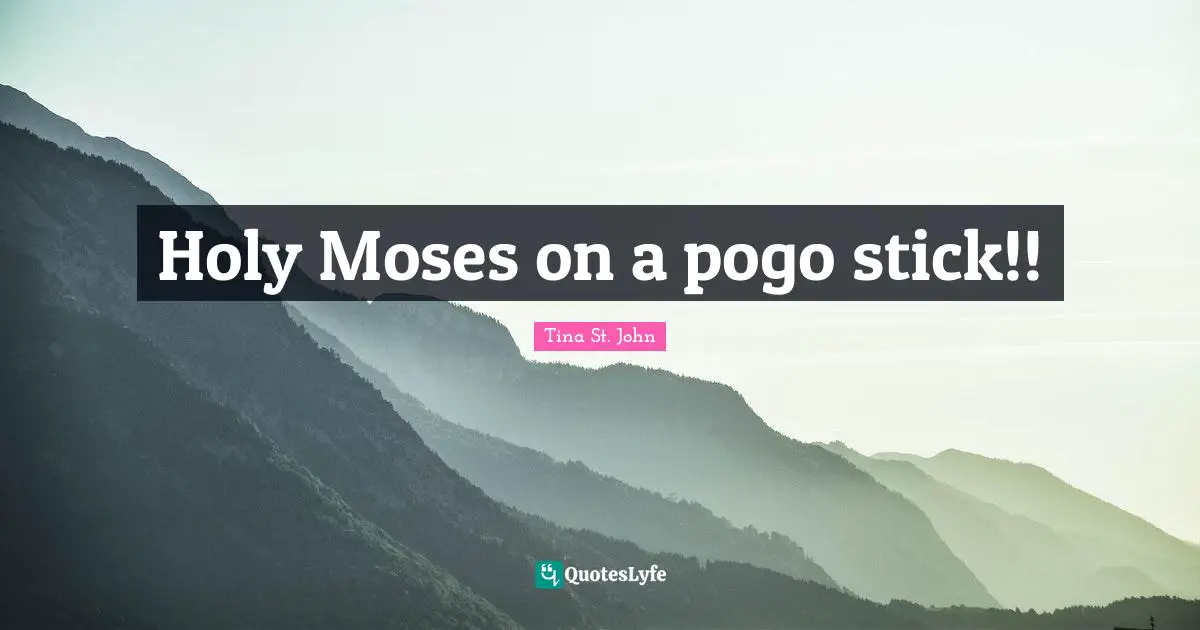 Holy Moses on a pogo stick!!