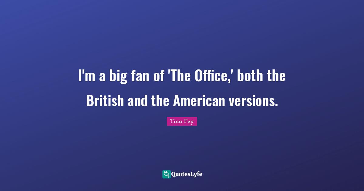 I'm a big fan of 'The Office,' both the British and the American versions.