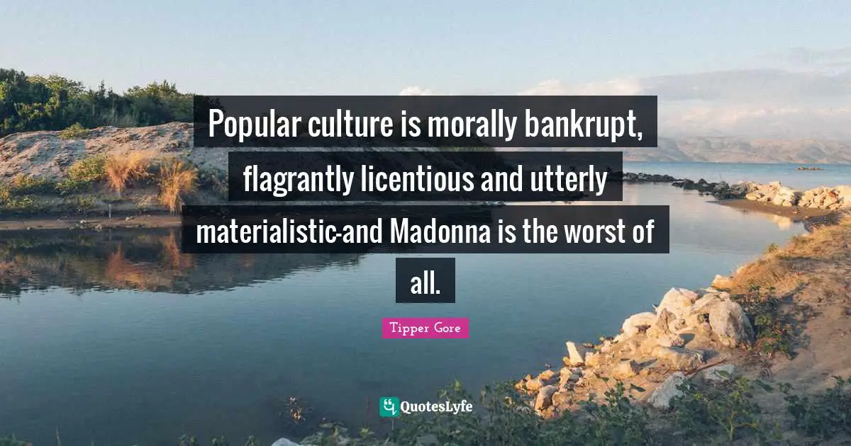 Popular culture is morally bankrupt, flagrantly licentious and utterly materialistic-and Madonna is the worst of all.