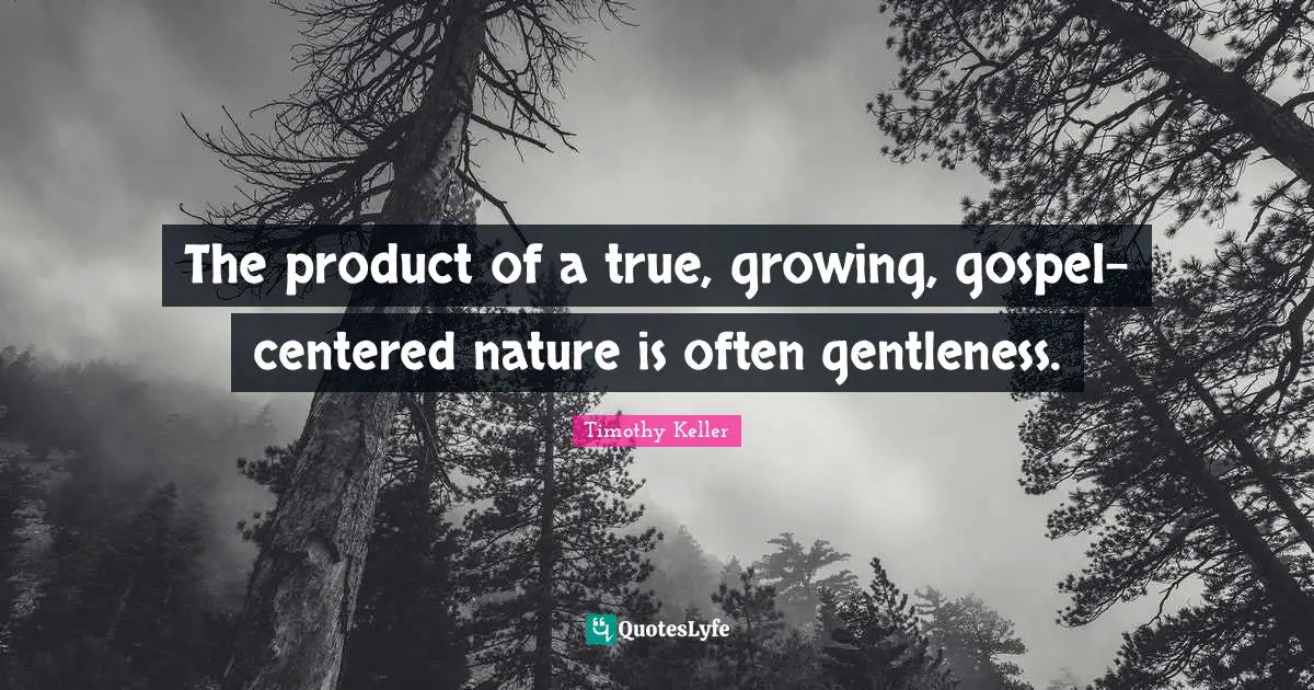 The product of a true, growing, gospel-centered nature is often gentleness.