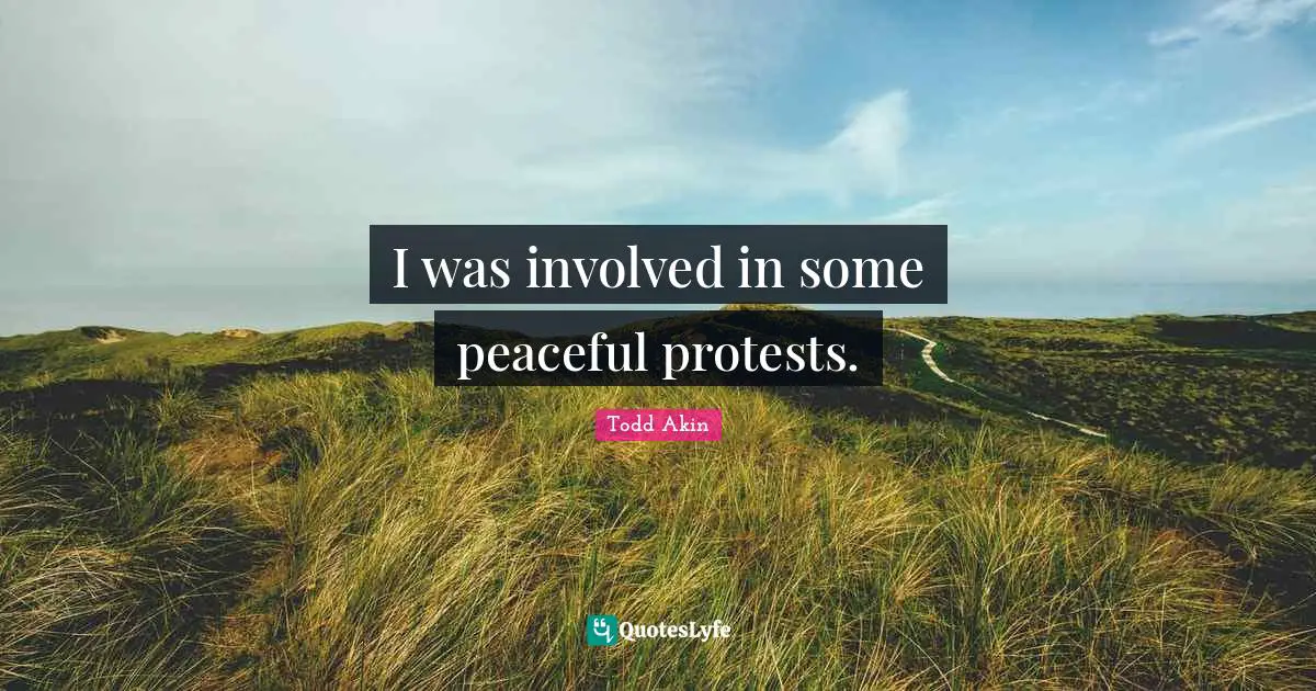 I was involved in some peaceful protests.