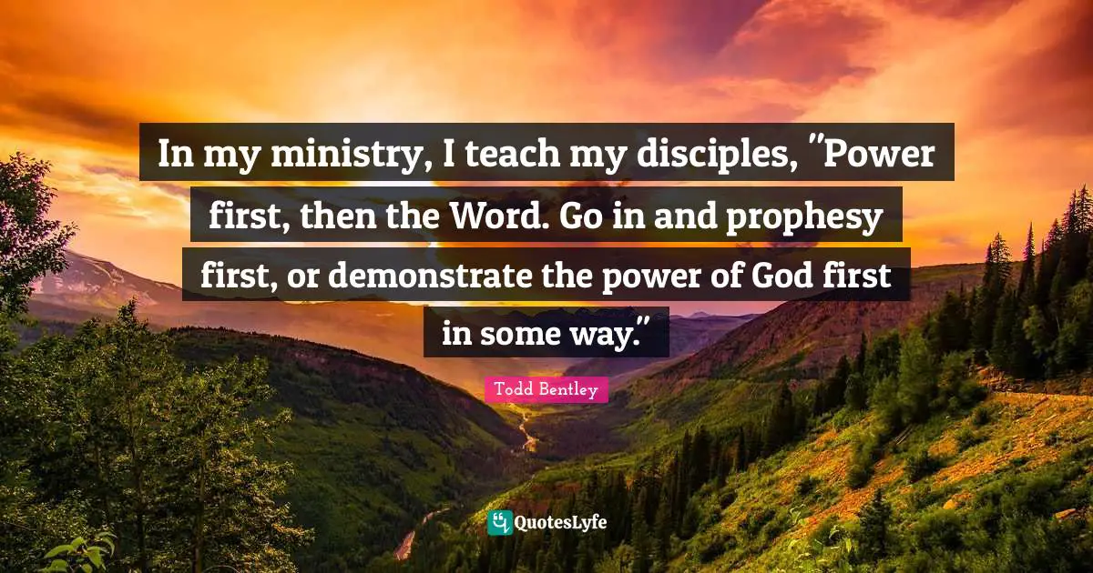 In my ministry, I teach my disciples, "Power first, then the Word. Go in and prophesy first, or demonstrate the power of God first in some way."