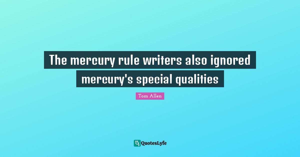 The mercury rule writers also ignored mercury's special qualities