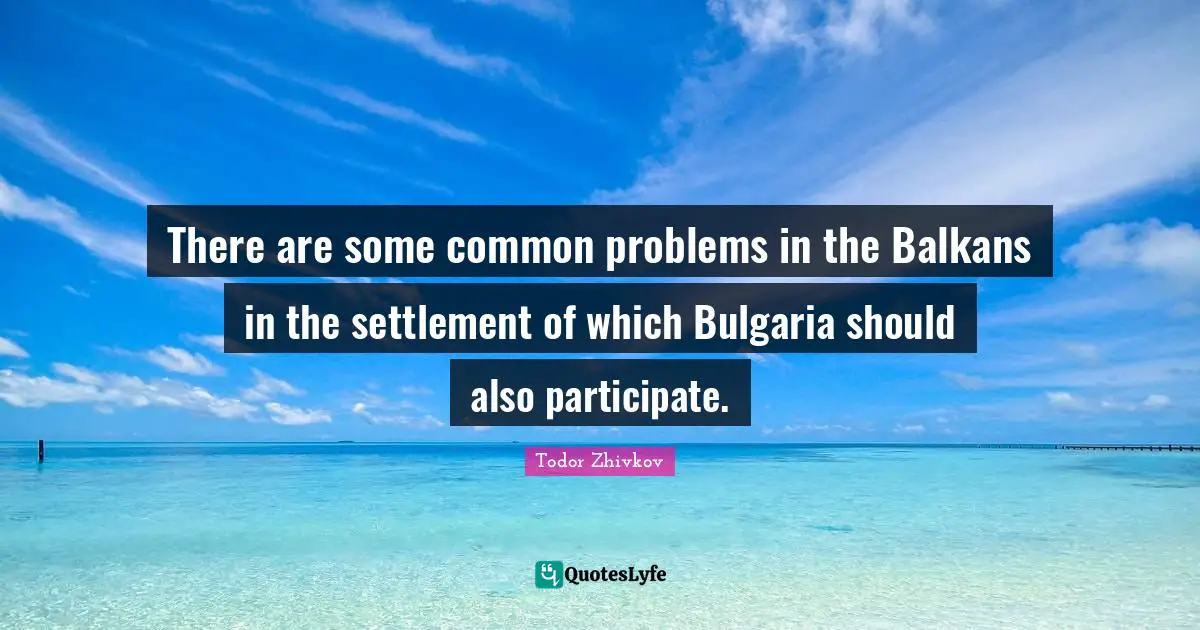 There are some common problems in the Balkans in the settlement of which Bulgaria should also participate.